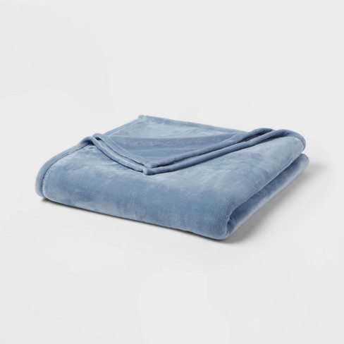 Blue fuzzy blanket hot sale