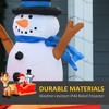 Whisen 6.5FT Long Christmas Inflatables Outdoor Decorations Santa Claus on Sleigh, Reindeer and Snowman with LED Lights - Red - 4 of 4