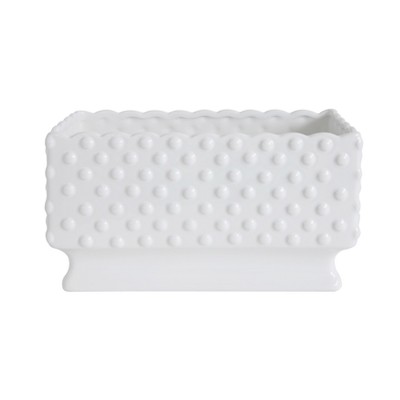 Ceramic Hobnail Planter - White - 3R Studios