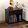 TIRAMISUBEST Vinyl Record Storage Cabinet with Power Outlet, Record Player Table Holds up to 200 Albums for Living Room,Office - 4 of 4