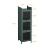 47.24" Modern Three-Door Glass Storage Cabinet with Four-Tier Shelves, Iron Frame, for Living Room, Bathroom, Entryway - 4 of 4