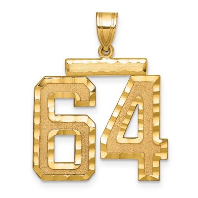 Black Bow Jewelry 14k Yellow Gold, Varsity Collection, Large D/C Pendant Number 64