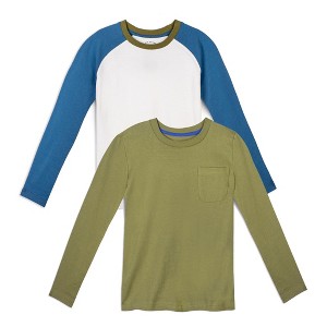 Mightly Boys 2pk Fair Trade Organic Cotton Long Sleeve T-Shirts - 1 of 4