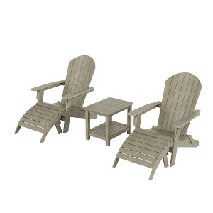 WestinTrends Tuscany HIPS Outdoor Patio Folding Adirondack Chairs with Ottomans and Side Table (5-Piece Conversation Set) - 1 of 4