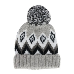 Grand Sierra Women's Winter Pattern Boucle Beanie Pom Hat - 1 of 4
