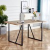 Vynxaria Rustic Industrial Rectangular Dining Table with Black Metal Legs - 4 of 4