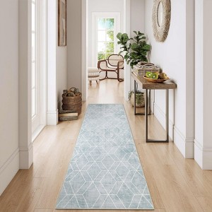 Washable Rugs for Living Room Modern Checkered Floor Mats with Non Slip Backing Non Shedding Soft Bedroom Rug Foldable Indoor Carpet for Office Dorm - 1 of 4