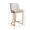 Dovelina Modern Linen Upholstered Barstool Set of 2 - 3 of 4