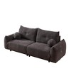 90" Lamb's Wool 2-Seater Cushion Sofa with 2 Cushions - 3 of 4