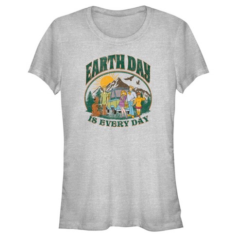 Juniors Womens Scooby Doo Every Day Is Earth Day Mystery Gang T-Shirt - image 1 of 4