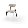 PAGED Modern Minimalist Dining Chairs Set of 2/4, Upholstered Kitchen Chairs with Curved Backrest & Metal Frame - 4 of 4