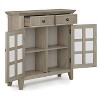 ORRD Entryway Storage Cabinet Distressed Grey - 36" Cabinet with Glass Doors & Drawers, Solid Wood Construction - 3 of 4
