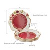 Kate Aspen Burgundy Blush Floral 7 in. Premium Paper Plates (Set of 64) | 28519NA - 4 of 4