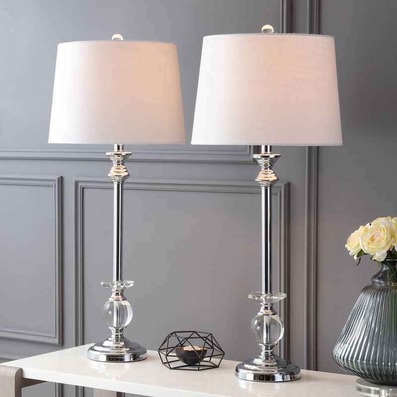 33&#34; (Set of 2) Elizabeth Crystal Table Lamp (Includes LED Light Bulb) Clear - JONATHAN Y, 3 of 8