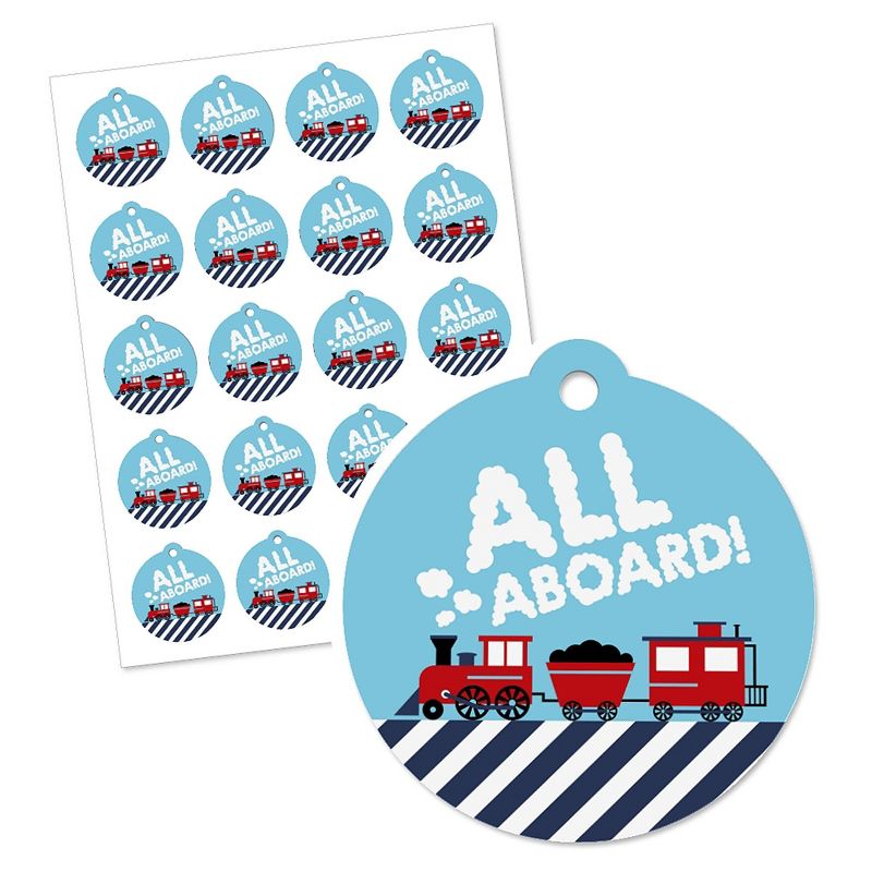 Big Dot of Happiness Railroad Party Crossing - Steam Train Birthday Party or Baby Shower Favor Gift Tags (Set of 20), 2 of 6