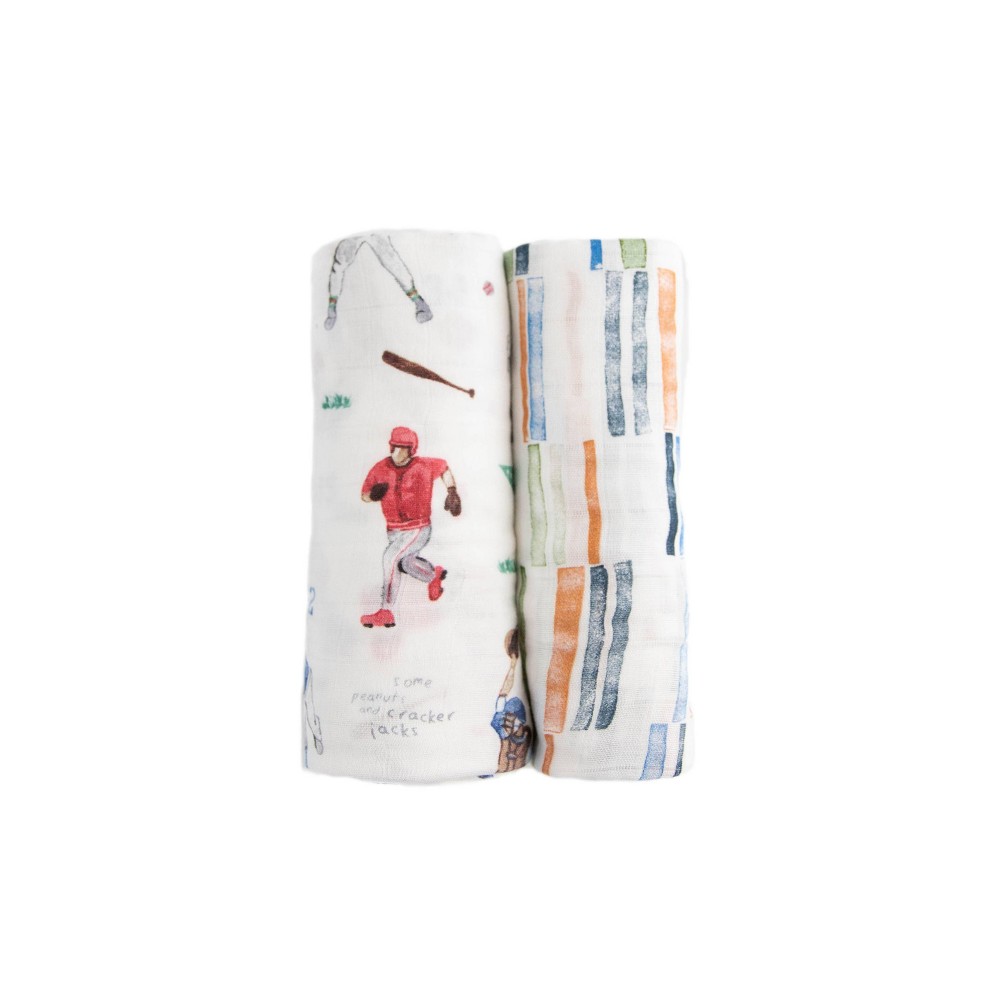 Photos - Children's Bed Linen Little Unicorn Deluxe Muslin Swaddle Blanket - Home Run - 2pk
