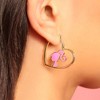 Barbie Head Silhouette Heart Hoop Earring - 2 of 4