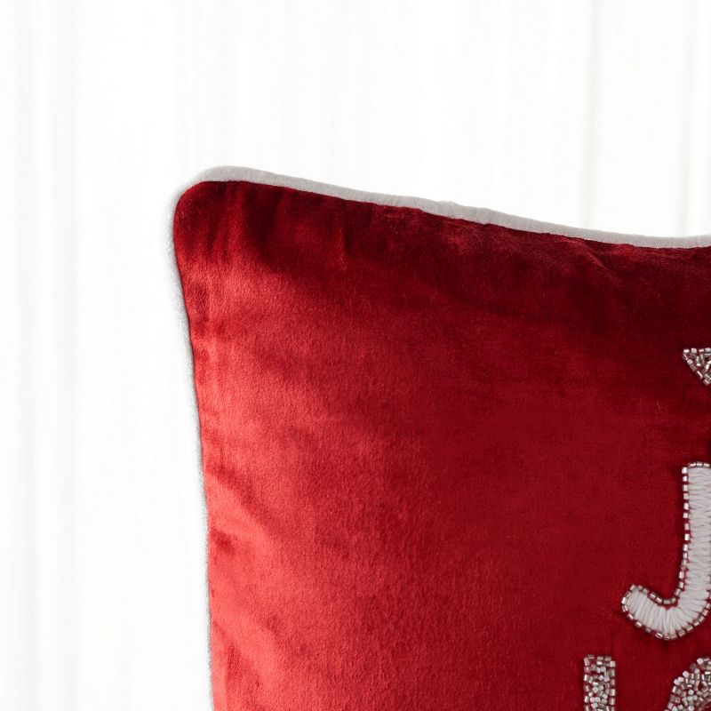 Peace And Joy Pillow - Red - 20"x20" - Safavieh., 3 of 5