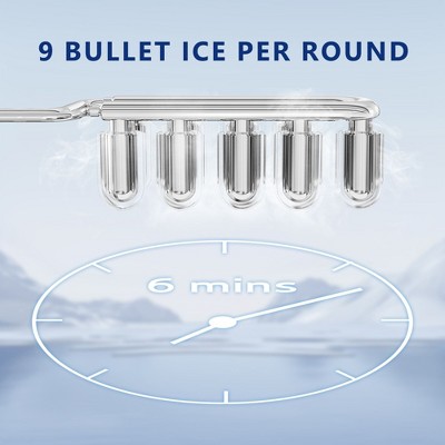Simzlife Compact Black Countertop Bullet Ice Maker with Auto-Cleaning Function