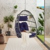 Outdoor Swing Egg Chair,Garden Rattan Hanging Egg Chair With Water Resistant Cushion,Egg Chair For Patio,Garden-Cuddlewood - 3 of 4