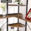 Whizmax 5-Tiers Corner Bookcase with Curved Panels, L Shaped Shelf with Metal Frame,Industrial Bookcases and Bookshelves,Retro Brown - 3 of 4