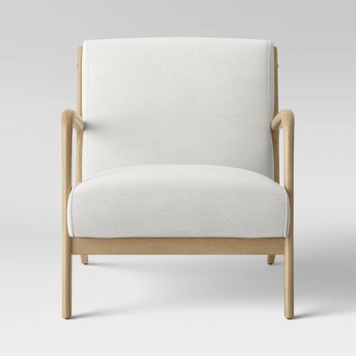 Esters Wood Armchair Cream Boucle Threshold