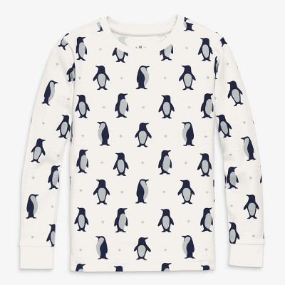 Primary Kids Organic Long Sleeve Pj Top In Holiday Animal Friends