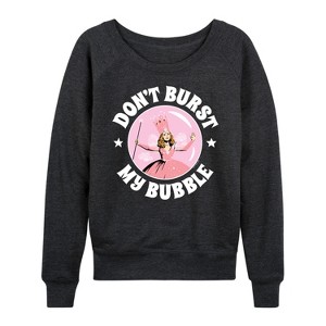 Women's - Wizard of Oz - Don't Burst My Bubble Lightweight French Terry Wide Neck Long Sleeve Graphic Shirt - 1 of 4