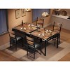 Dining Table Set , Kitchen Table with Upholstered Chairs, Wood Kitchen Dining Room Table Set with Corner Protector for Small Space, Apartment - 3 of 4
