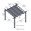 Aluminum Pergola, Outdoor Metal Pergola with Adjustable Canopy, Reinforced Frame Outdoor Shelter for Backyard, Garden and Deck - 3 of 4