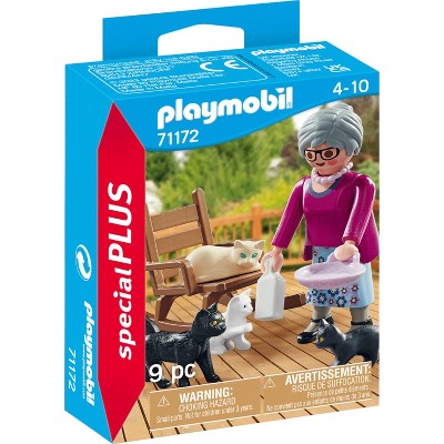 Playmobil Special Plus Granny with Cats 71172 Mini Figure 9pc : Target