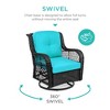 Best Choice Products 3-Piece Patio Wicker Bistro Furniture Set w/ 2 Cushioned Swivel Rocking Chairs, Side Table - 2 of 4