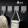 Stainless Steel Self Adhesive Hooks Key Rack Garage Storage Organizer Stick On Sticky Bathroom Kitchen Towel Hanger Wall Mount Contemporary Style - 2 of 4