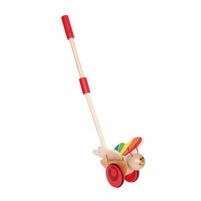 DUP Hape Wooden Push & Pull Butterfly Walking Toy in Red, Baby & Toddler