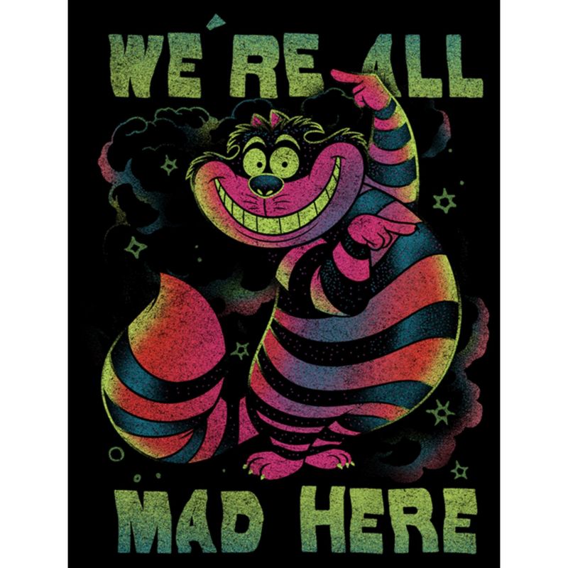 Women's Alice in Wonderland Rainbow Cheshire T-Shirt, 2 of 5