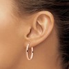 Black Bow Jewelry 3mm x 26mm (1 Inch) Polished 14k Rose Gold Oval Tube Hoop Earrings - 3 of 4