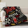 Itopfox Movie Theme Blanket Gift for Women Men Girls, Boys Soft Flannel Throw with Cinema Theater Clapboard Film Popcorn Print - Perfect for Birthday - 2 of 4