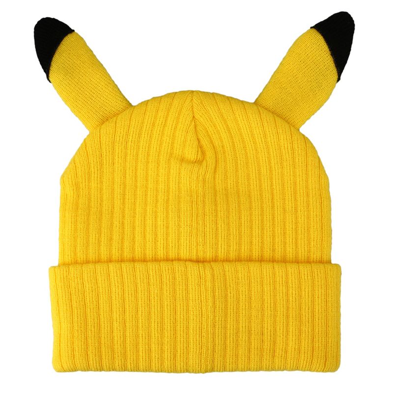 Pokemon Pikachu Inspired Yellow Cuff Beanie, 3 of 4