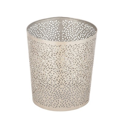 Small Contemporary Metal Waste Bin Silver - CosmoLiving by Cosmopolitan