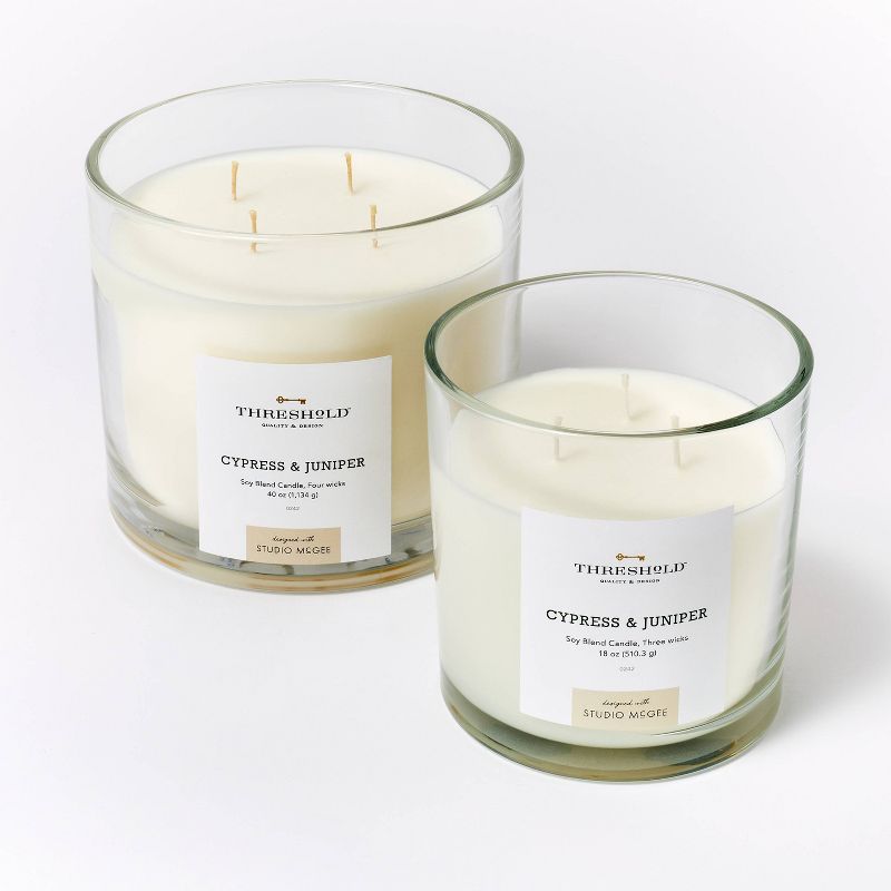 Clear Glass Cypress & Juniper Candle White - Threshold™ designed with Studio McGee, 6 of 13