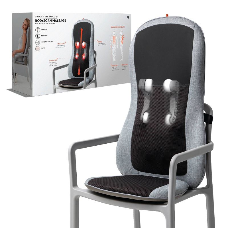 Sharper Image Smartsense Shiatsu Realtouch Chair Pad Massager with Heat - Black, 1 of 9