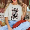 Simply Sage Market Women's Happy Thanksgiving Leopard Short Sleeve Garment Dyed Tee - 2 of 4