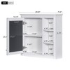 Grungis Wall Mounted Bathroom Storage Cabinet,30'' x28'' Medicine Cabinet with 3 Open Shelves and Mirror,Storage Cabinet for Bathroom - 3 of 4