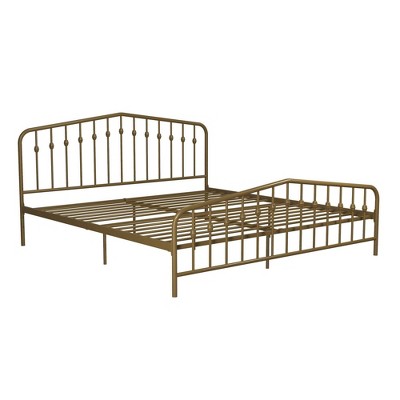Bushwick Gold King Metal Platform Bed with Headboard