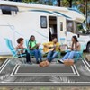 8 X 10 ft Plastic Gray White Rectangular Beach Front Porches Patio Picnic RV Camping Garage Leaves Border Modern Area Rug - 4 of 4