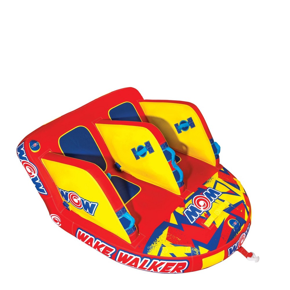 WOW The Wake Walker 2 Person Standing Towable - Red/Yellow/Blue