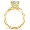 Pompeii3 2 5/8Ct Moissanite & Diamond Twist Engagement Ring in 10k Yellow Gold - 3 of 4