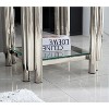 NicBex Modern Double-Layer Clear Tempered Glass Coffee Table with Stainless Steel Legs,Storage Center Table for Living Room - 4 of 4