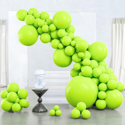 PartyWoo Balloons Lime Green Neon Yellowish Light 36 18 12 10 5 Inch 100 pcs