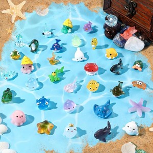 40-Piece Mini Resin Animal Figurines Set, 40 Unique Styles for Fairy Garden, Dollhouse and Landscape Scenery Decor - 1 of 4